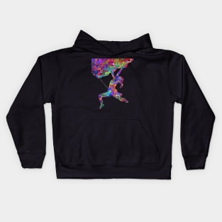 Climber girls watercolor art Kids Hoodie